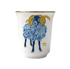 Sheep Chinese Zodiac Tea Cup by Chris Chun, featuring fine bone china, 24K gold details, subtle embossed designs, and premium craftsmanship inspired by the National Palace Museum in Taipei.