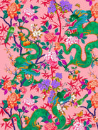 'The Garden of Good Fortune' Pink Chinese Dragon Print.