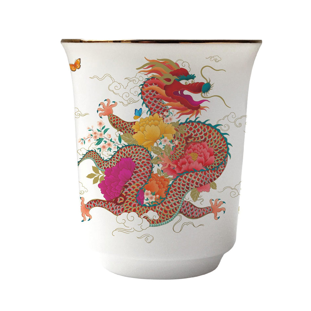 Peony Dragon Set of 2 Teacups