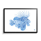 'Little F*cker' Fine Art Print by Artist Chris Chun. Chinoiserie inspired Lionfish. Black Frame