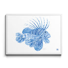 'Little F*cker' Fine Art Print by Artist Chris Chun. Chinoiserie inspired Lionfish. White Frame