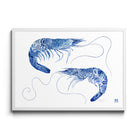 'Tang and Willow' Prawn Framed Fine Art Print by Artist Chris Chun. White Frame