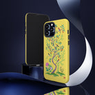 Chinoiserie Floral iPhone Case and Chinoiserie Floral Samsung Phone Cover featuring watercolour Chinoiserie peony roses. Chinese art phone with decorative birds and butterflies. Impact resistant tough chinoiserie mobile phone case. Supports wireless charging. Designer mobile phone case made in the USA.