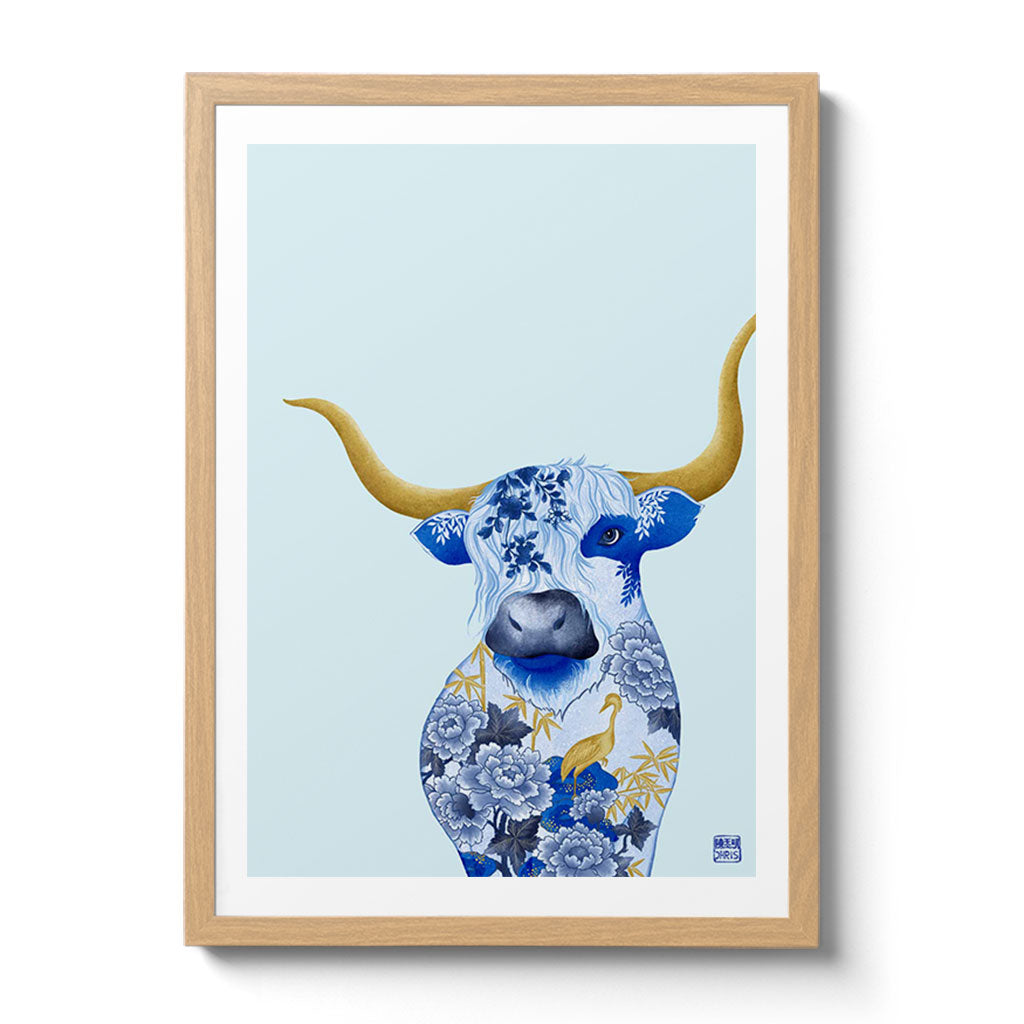 Chinese Zodiac Ox Fine Art Print. Available Framed/ Unframed. A unique and ideal present for those born in Year of the Ox - 1925, 1937, 1949, 1961, 1973, 1985, 1997, 2009, 2021