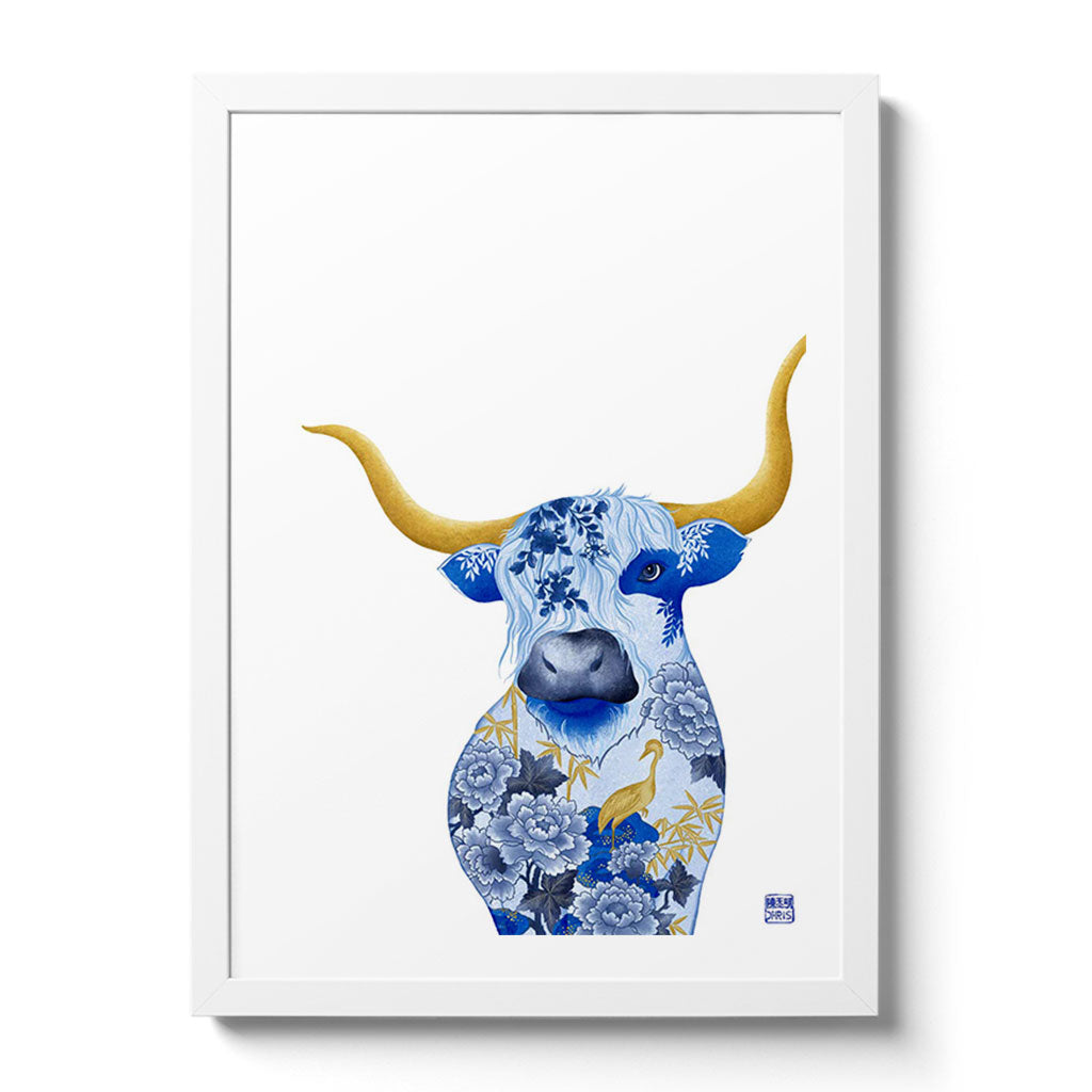 Chinese Zodiac Ox Fine Art Print. Available Framed/ Unframed. A unique and ideal present for those born in Year of the Ox - 1925, 1937, 1949, 1961, 1973, 1985, 1997, 2009, 2021