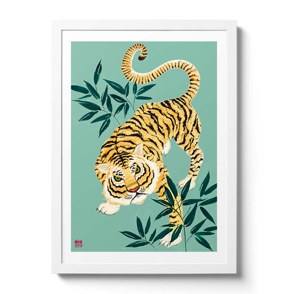 Chinese Zodiac Tiger Fine Art Print by Australian Chinese Artist Chris Chun. The perfect gift for those born in 1926, 1938, 1950, 1962, 1974, 1986, 1998, 2010, 2022 as they have been created to bring good fortune, health and prosperity to their owners!