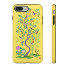 Chinoiserie Floral iPhone Case and Chinoiserie Floral Samsung Phone Cover featuring watercolour Chinoiserie peony roses. Chinese art phone with decorative birds and butterflies. Impact resistant tough chinoiserie mobile phone case. Supports wireless charging. Designer mobile phone case made in the USA.