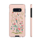 Chinoiserie Floral iPhone Case and Chinoiserie Floral Samsung Phone Cover featuring watercolour Chinoiserie peony roses. Chinese art phone with decorative birds and butterflies. Impact resistant tough chinoiserie mobile phone case. Supports wireless charging. Designer mobile phone case made in the USA.